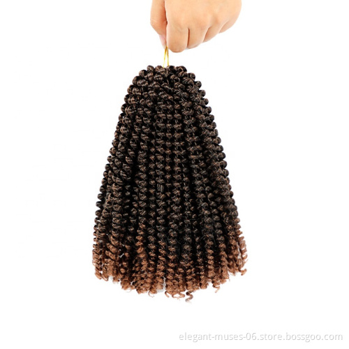 8Inch Ombre Spring Twist Hair Jamaica Bounce Fluffy Twist Crochet Braids Synthetic Hair Extensions Braids Kinky Curly Twists